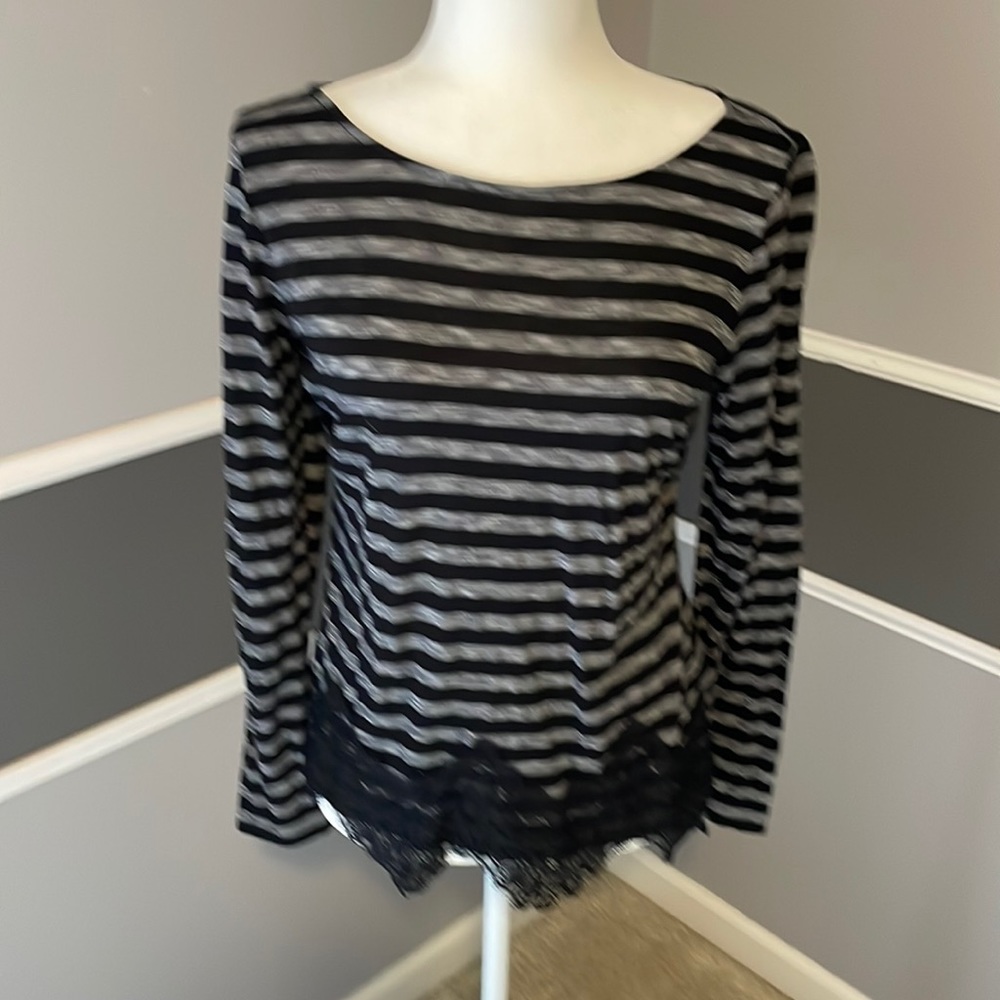 WHBM Black & Gray Top